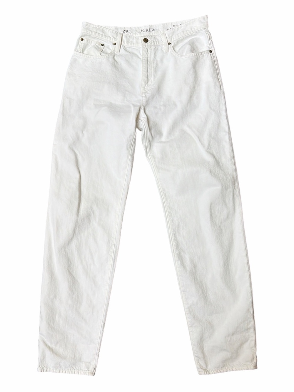 J. Crew Men’s White Straight-Leg Jeans